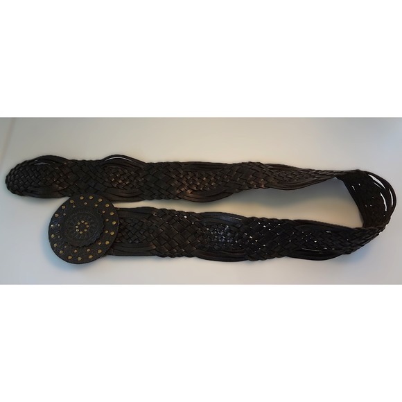 Elegant Black Braided Belt with Decorative Studs - Picture 5 of 6